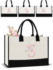 Letter & Floral Pattern Tote Bag, Stylish Tote Bag, Fashionable Large Capacity Shoulder Bag for Women, Casual Trendy Versatile High-quality Daily Commuting Bag