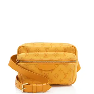 Pre-owned Louis Vuitton Leather Belt Bags Monogram Denim Outdoor Belt Bag