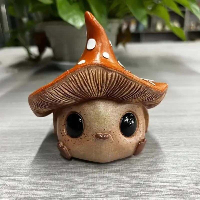 Beautiful Magic Mushroom Fairy Statue, Resin Handmade Decorative Figurine, Resin Figure, Resin Sculptures, Decorative Ornaments, Figurines Decor, Ideal Holiday Gift for Christmas, Valentine's Day, Thanksgiving