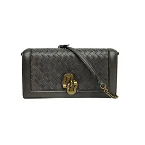 Pre-owned Bottega Veneta 【Diz】BOTTEGA VENETA Dark Grey Woven Knot