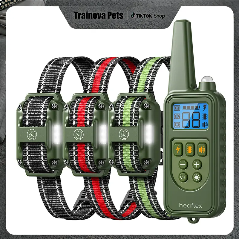 Dog Training Collar with 2600ft Remote Range – IP7 Waterproof Electronic Collar – Rechargeable Training Collar Suitable for All Dog Breeds