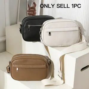 1pc Women's Solid Color High-end Crossbody Small Bag Minimalist All-match Shoulder Small Square Bag Scratch-resistant Wear-resistant Soft Leather Adjustable Wide Strap Large Capacity Fashion Handbag For Women Daily Commute Casual Outfits Shopping Dating