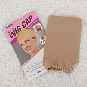 [ AISI HAIR ] Wig Cap, 2 pieces Dark Brown Stretchy Nylon Stocking Wig Caps for Women