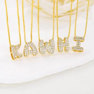 26 English letter necklace small zircon pendant clavicle chain men and women couple girlfriends gift