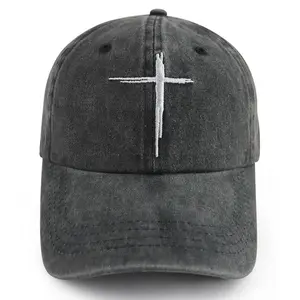 Christian Gifts for Women Men, Funny Embroidered Jesus Cross Hat, Vintage Adjustable Washed Cotton Religious Faith Baseball Cap, Blessed Gifts for Mom Dad Grandma Grandpa Family Friends
