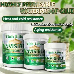 Transparent Waterproof Coating, 100g/250g/450g Sealing Glue with Brush, Liquid Invisible Sealant, Water Proof Leakproof for Roof Wall Bathroom