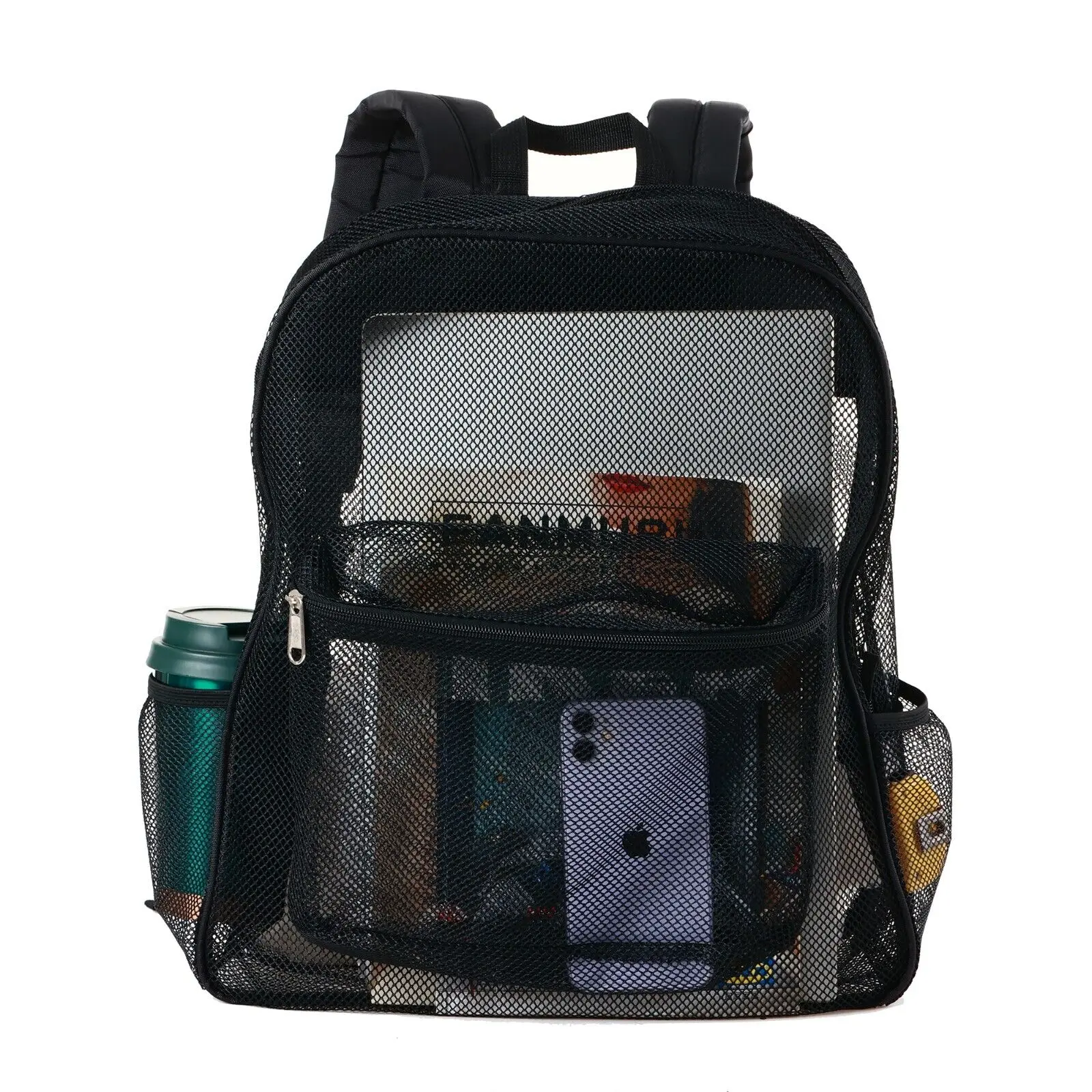 Clear Mesh Backpack Heavy Duty See Through School Bag For Men & Women