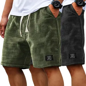 Men's 2-Pack Waffle Set Men's Shorts - Oversized All-Match Menswear Bottoms for Daily Lounge, Outdoor Use