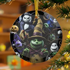 Glass Ornament gift, jack, nightmare before christmas. halloween, oogie boogie