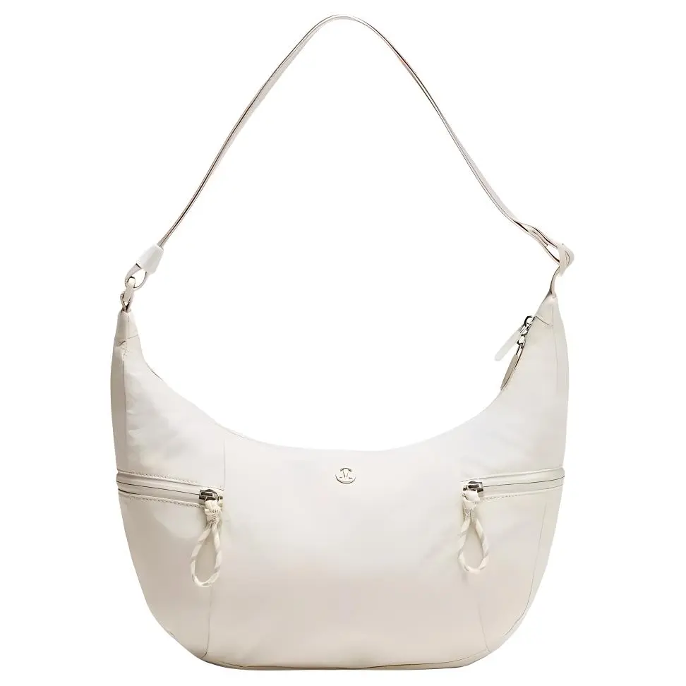 Women's Adjustable Crossbody Bag - Lululemon 6L Slouchy Sling Bag, Ivory White, Recycled Nylon Material, Unisex Casual Wear Design