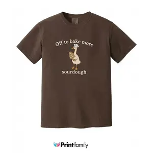 Off To Bake More Sourdough Shirt – Cute Baking Graphic, Funny Goose Illustration, Comfort Colors Tee, Cozy Kitchen Aesthetic, Unisex Casual Fashion Shirt