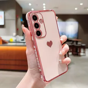 Heart Pattern Phone Case, Shockproof Cover, Protection Dust-proof Durable Phone Protective Cover, Fashionable Phone Accessories Compatible with Samsung Galaxy  S26Ultra S25  S24  S23 22 Ultra S25 S24 S23  S22 Plus, Protector Casing