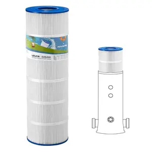 VEVOR Pool Filter Cartridge, 175 Sq. Ft Spa Hot Tub Filter Cartridge Replacement, Compatible with Pleatco PA175, Hayward C1750, Secure for Kids Pet, Trilobal Pleated, Easy to Clean