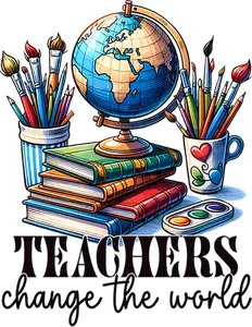 DTF Transfer – CG Teachers Change the World Multi Sizes
