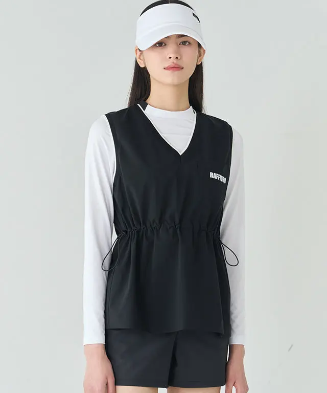 Raffiuro String Vest - Black