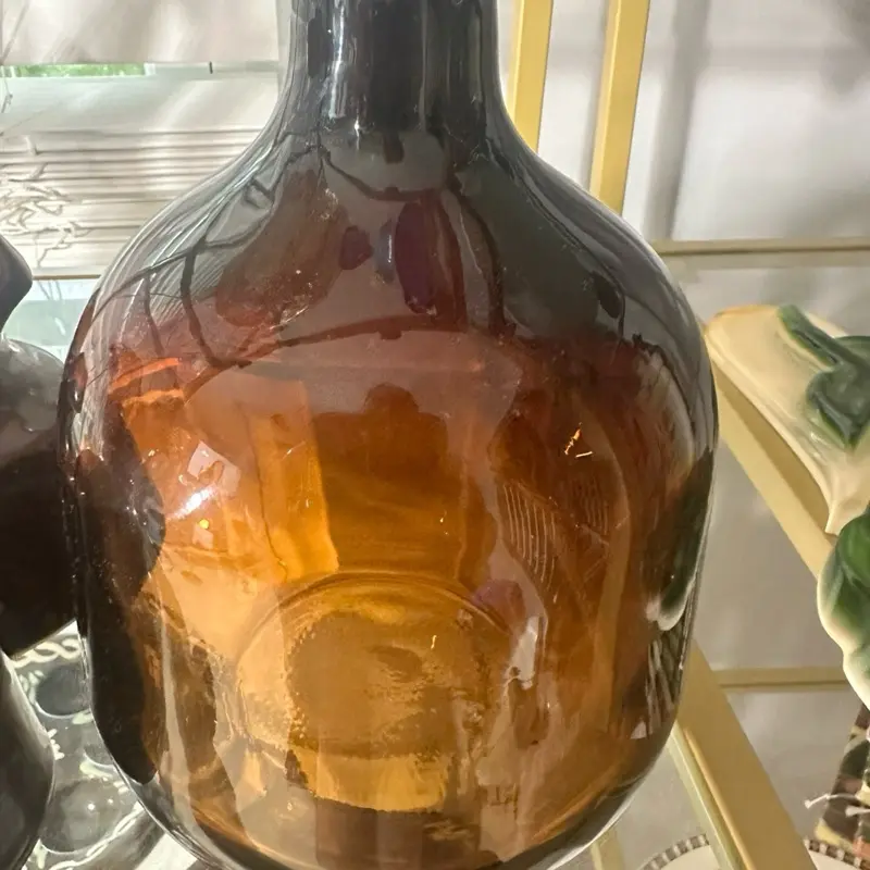amber brown vase bottle