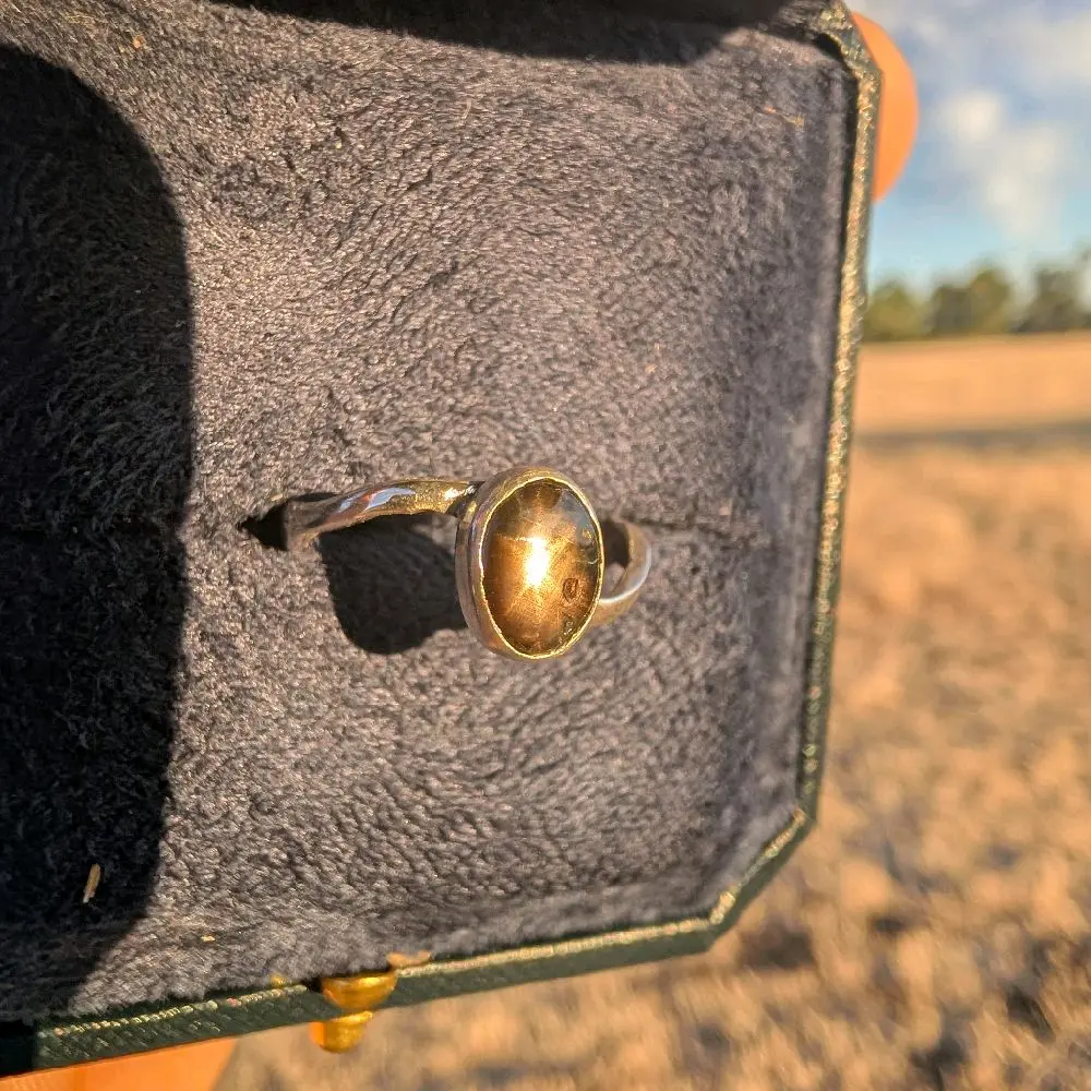 "Specta Sight" Handmade Spectralite Ring, 940 Silver Setting size 5.5