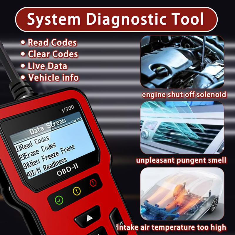 RODEDIO  V300 OBD2 Scanner - Car Code Reader & Scan Tool - Automotive Scanner - Helps Fix Check Engine Light Issues & More Multifunctional