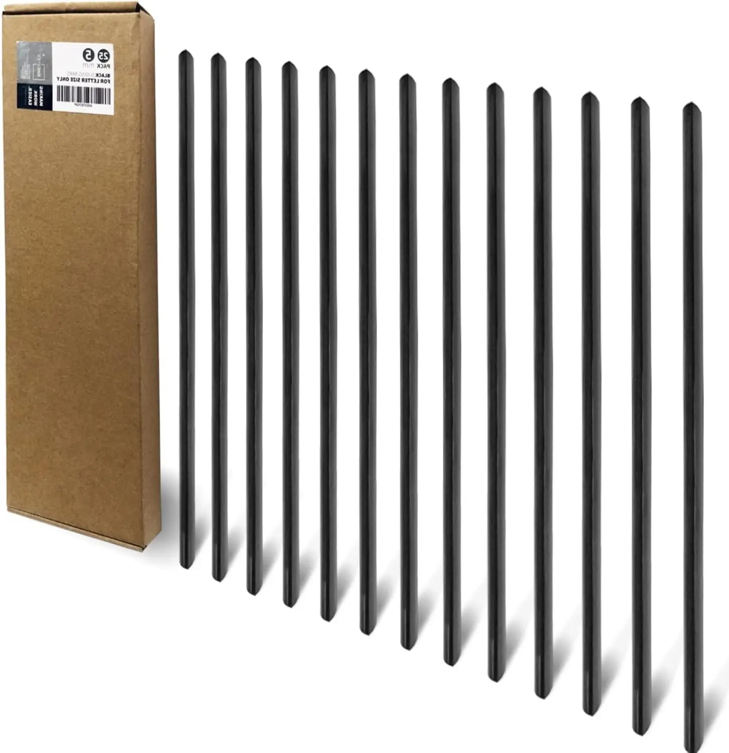Sliding Binding Bars, 5mm, 25 Pack, Holds Up to 25 Sheets, Fits A4 and Letter Size, Black Binder Spines for Reports, Resumes and Presentations