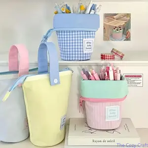 Stand Up Pencil Case Pouch, Large Capacity Pen Organizer with Pop Up Design, Cute Aesthetic Pencil Holder Bag for School & Office, Portable Stationery Case for Students, Desk & Everyday Use