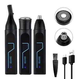 3 in 1 men's electric shaver, men's ear and nose hair trimmer, multifunctional body hair trimmer, USB charging, suitable for sideburns, ears, nose hair, beard, eyebrows, ideal holiday gift, High Quality Trimmer