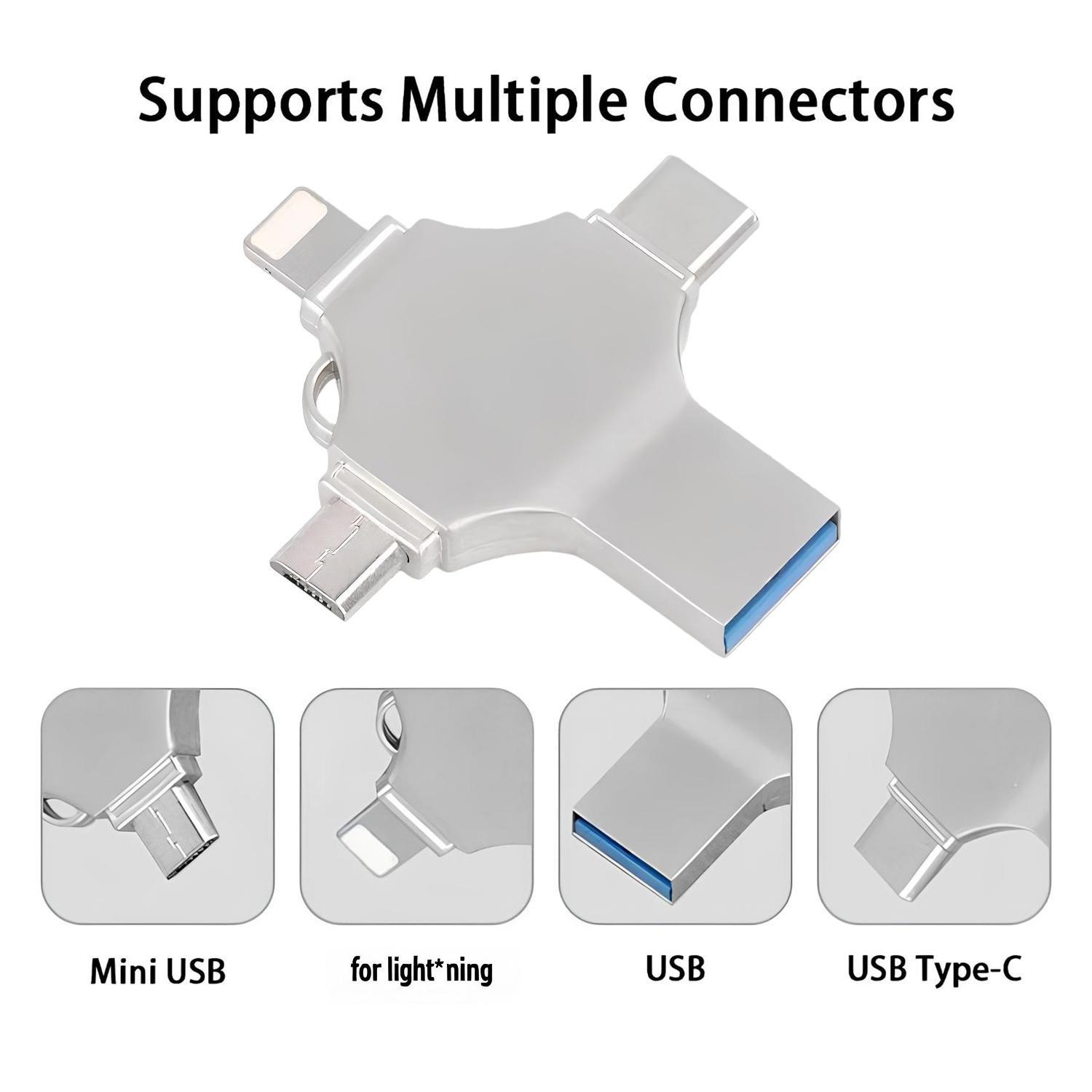 2TB USB Flash Drive,4 in 1 High Speed USB 3.0 Memory Stick,Thumb Drive,USB flash drive for iPhone iPad,External Storage for iPad,Android Phones,PC and More Devices,Memory stick storage for photo and video backup