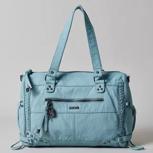 BDG Cindy Shoulder Bag - Oversized Faux Leather Hobo with Heart Charm, Zippered Pockets, Adjustable Strap, Trendy Slouchy Design