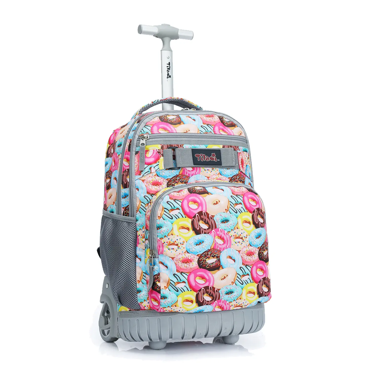 Tilami Rolling Backpack 18 inch Wheeled Backpack School College Student Travel Trip Boys and Girls,Doughnut
