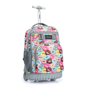 Tilami Rolling Backpack 18 inch Wheeled Backpack School College Student Travel Trip Boys and Girls,Doughnut