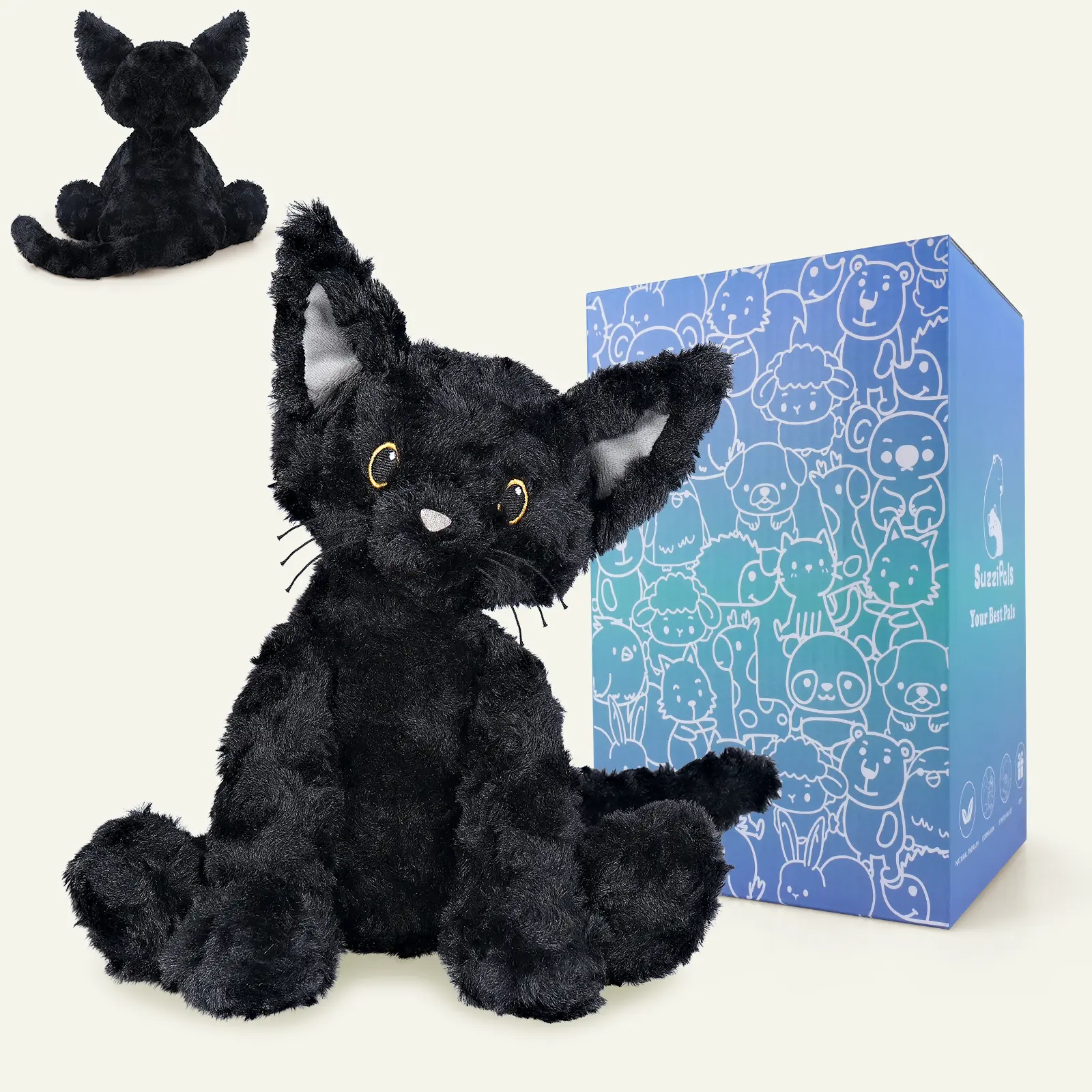 10" 1.32lb Devon Rex Cat Weighted Stuffed Animal, Heatable & Coolable Lavender Scented Heating Patches, Toddlers Must Have, Period Essentials