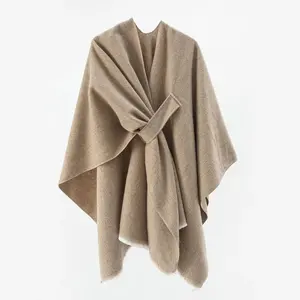 Elegant Specialties Women'S Plus-Size Oversized Cardigan Shawl - V-Neck Asymmetrical Open-Front Sweater, Soft Acrylic Warm Winter Coat for Fall & Winter, Casual to Formal Outfits, Solid Color Elegant Sweater for Women, Versatile Layering Piece, Seasonal W