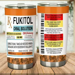 [Halloween Gift 2025] Fukitol Oral Solution 20 Oz Stainless Steel Hidden Message Tumblers Sarcastic Design Funny Coffee Mug for Coworkers & Work Besties Unique Gift Idea for Women Men Leak Proof Ceramic Mug