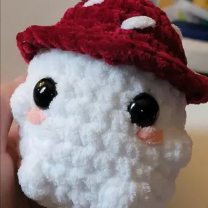 Unique Handmade Decor with Chonky.Crochet's Pattern on Ribblr Platform: Mushie Boi Decoration