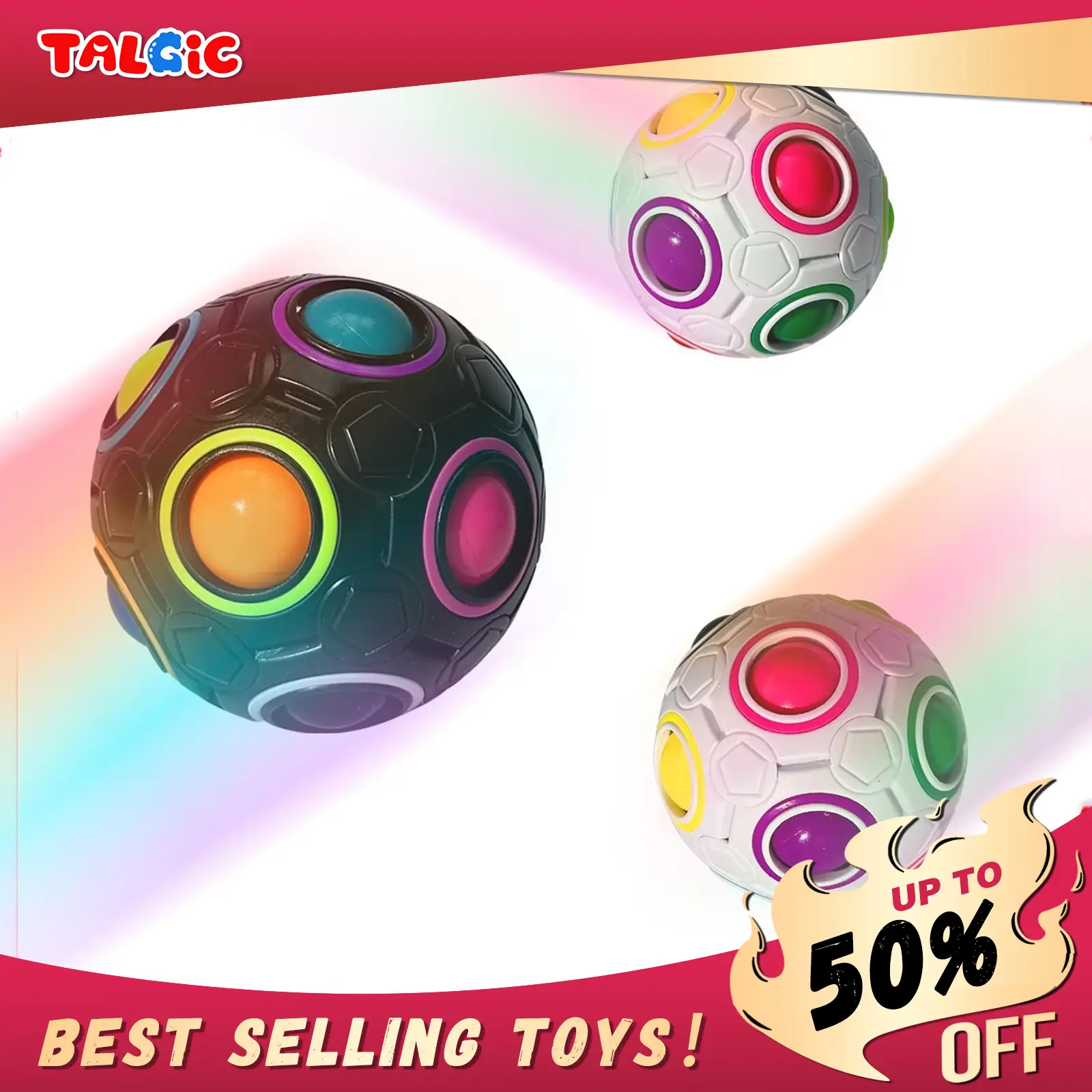 [Cart Add-On] Talgic Ball Toy, Bounce Ball Game, Toy series, Stress Relief Ball, Magic Puzzle Ball Fidget, Gravity Symphony Bounce Space Ball, Family