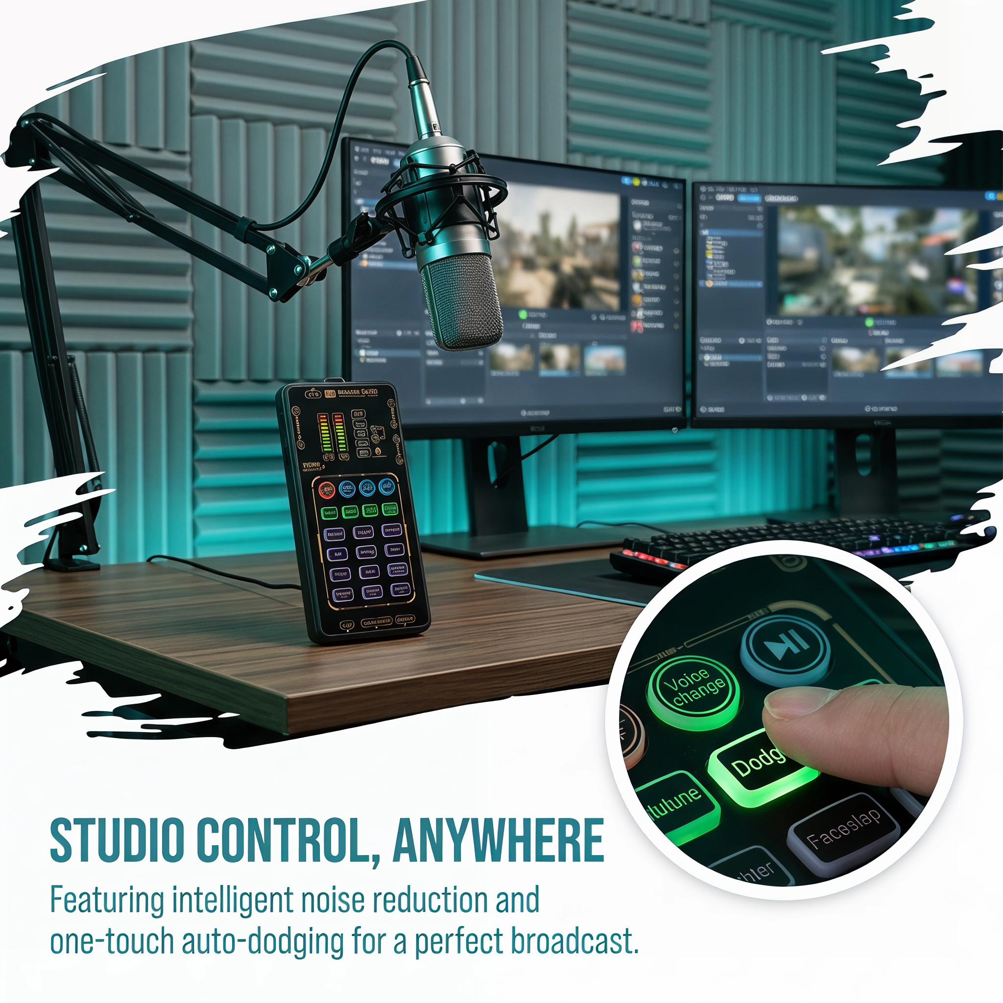 X55 Pro Handheld Voice Changer Sound Card Professional Audio for Live Singing