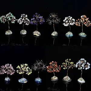 Handmade Crystal Chips  Obsidian Tree Rose Quartz Amethyst Decoration Agate Slices Stone Home Ornament