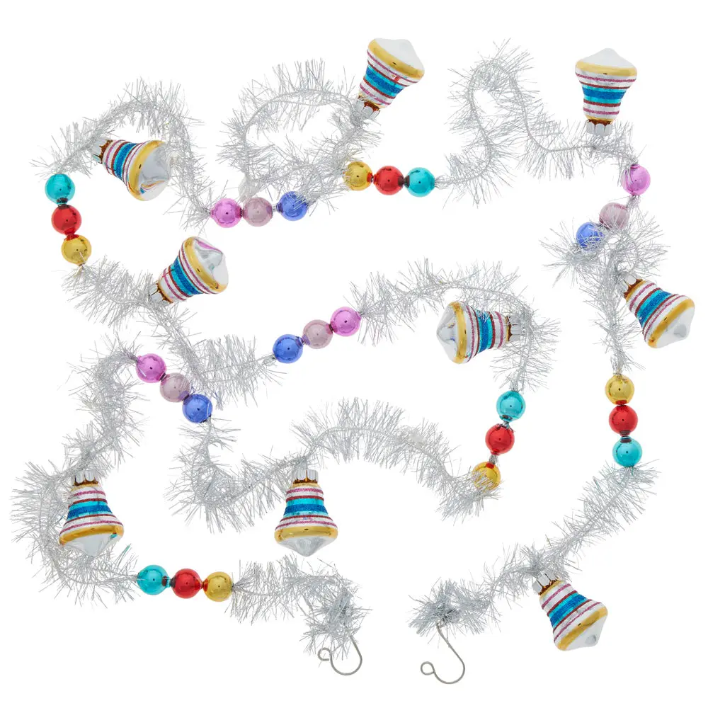 7' Tinsel Garland, 1 Count Christmas Confetti Decor for Tree, Glass Ornaments & Party Decoration