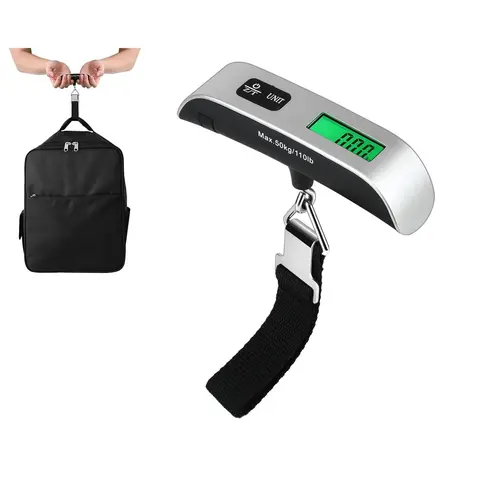 Portable Digital Luggage Scale, Pet Scale for Accurate Weighing, 110lbs Hanging Baggage Scale with Backlit LCD Display, Portable Suitcase Weighing Scale, Travel Luggage Weight Scale with Hook, Strong Straps for Travelers