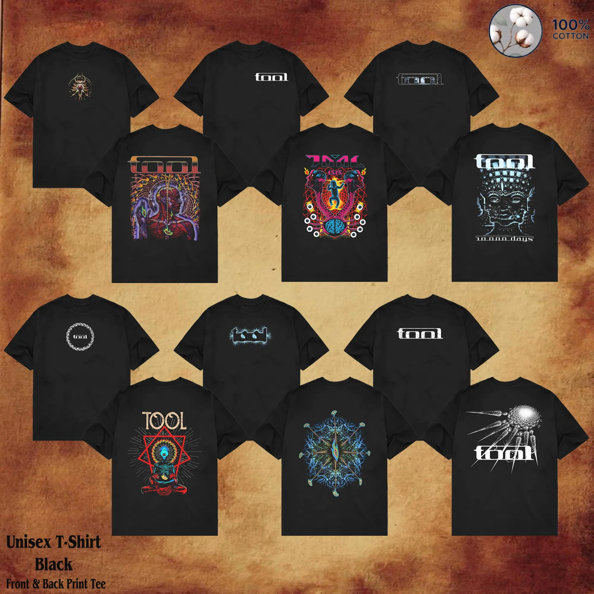 [Collection] Tool Band Short-Sleeve T-Shirt - Heavy Metal Band Merch, 90s Vintage Grunge Aesthetic, Rock Streetwear Trending Graphic Tee, Shortsleeve Menswear