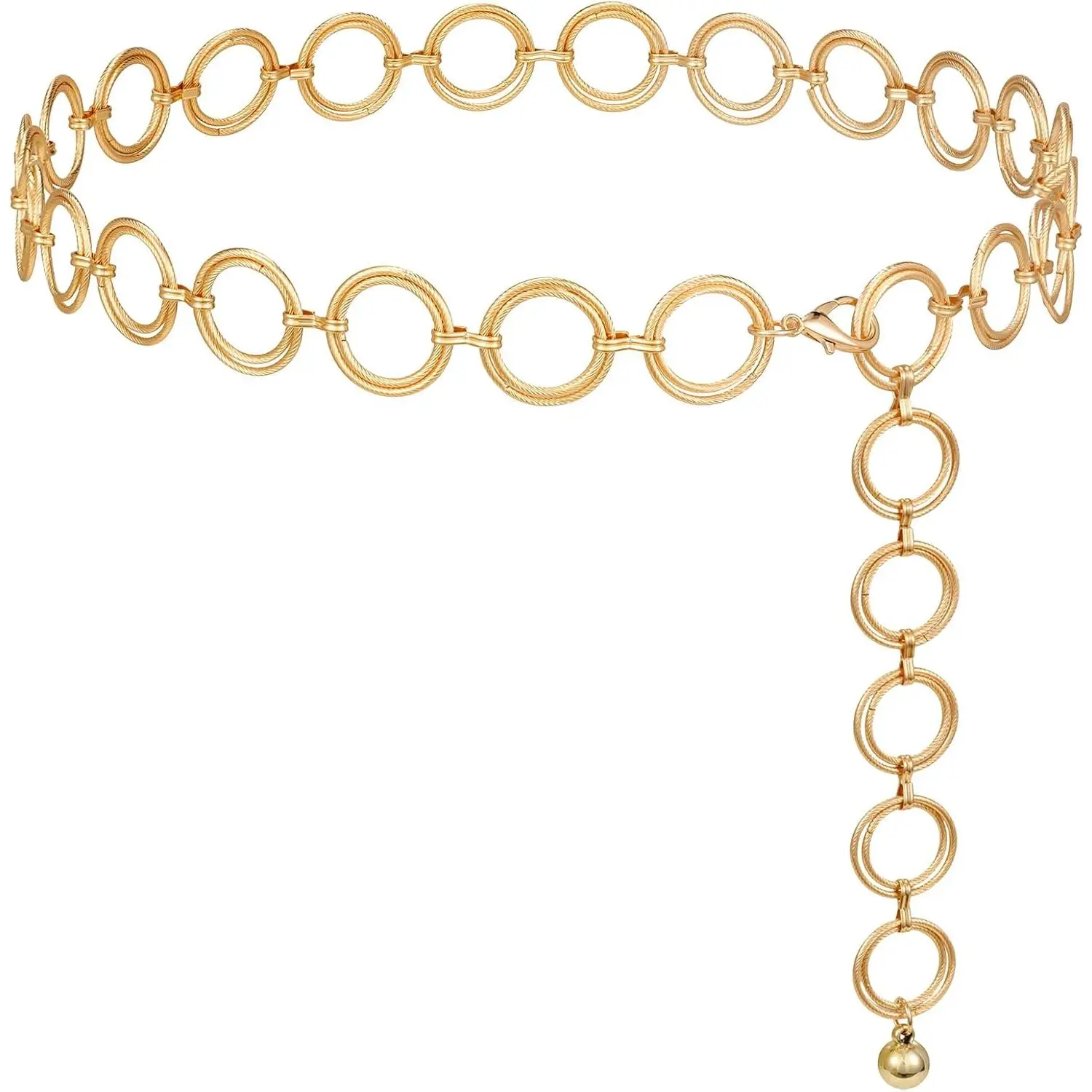 Women Multilayer   Metal Link  Chain Belt Ladies  Chain Belts for Jeans Dress