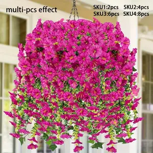 Artificial hanging flowers UV-resistant realistic fabric eucalyptus, for outdoor and indoor home office garden decoration, wedding, Valentine's Day, Mother's Day, Christmas, Halloween, Thanksgiving Faux Eucalyptus Flowers Fake Hanging Plants