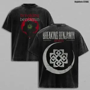Breaking Benjamin Shirt Vintage Acid Washed Oversized Graphic T Shirt, Awaken Album Logo Rock Band Tee, Dark Alternative Aesthetic Streetwear Heavy Cotton Soft Unisex Top, Men Wear Pump Cover, Post Grunge Music Fan Gift LHZ