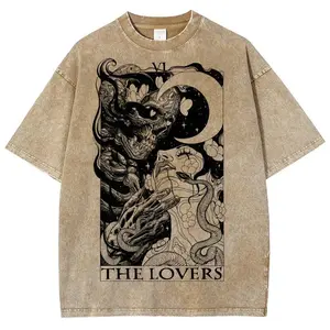 Tarot Shirt 'The Devil' Cards Washed Tee Tarot lover for Women's Vintage T-Shirt