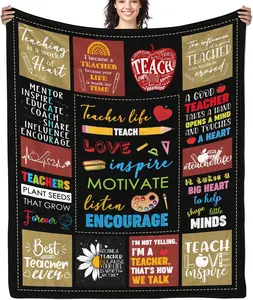 Teacher Gifts Blanket 50"x40" Teacher Appreciation Gifts Throw Blanket Best Gifts for Teacher Birthday Gifts for Women Men Teacher Retirement Gifts