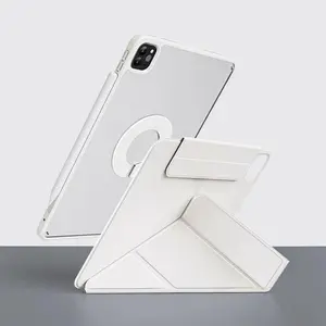 360° Rotatable Tablet Case, Detachable Magnetic Case with Pen Slot, 3-fold PU Leather Tablet Protective Cover for iPad Pro 7-13" (2024 Model)