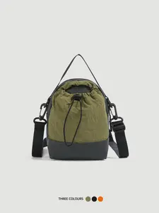 Women's Outdoor Mini Shoulder Bag, Casual Sporty Handbag, Drawstring Crossbody Bag, Travel Phone Pouch, Commuter Bag for All Seasons