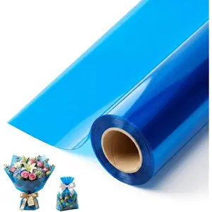 Blue Cellophane Wrap Roll 16in x 98ft, Cellophane Wrapping Paper for for  Basket, Clear  Wrapping Paper for Bouquet Flower Basket Packing DIY Crafts