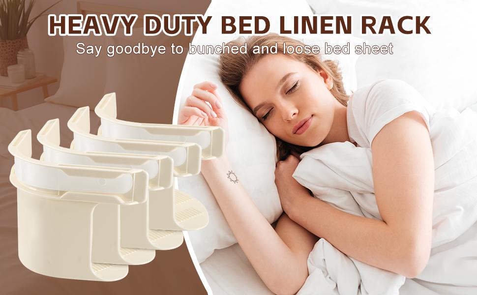 Sheet Holders 4-Pack - Heavy-Duty Corner Grippers to Keep Sheets Tight on Mattress, Easy Installation No Tools Needed, Suitable for All Mattress Types