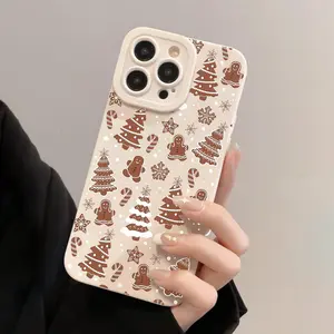 Cute Christmas Tree Pattern Phone Case, Decorative Phone Protector Cover, Phone Accessories Compatible with iPhone 16 15 14 13 12 11 Pro Max XS Max XR