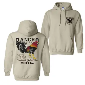 R00ster Ranch Hoodie, Western Style Sweatshirt with Game Bird Graphic, Rustic Farm Hoodie for Men, Country Life Streetwear, Gilf for him